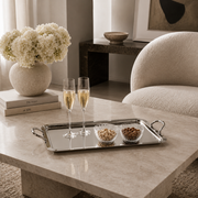 Manetta Alloy and Brass Tray - Polished Nickel - 21 in