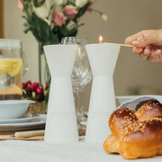 Concrete Candle Holder Pair for Shabbat – Aura Series