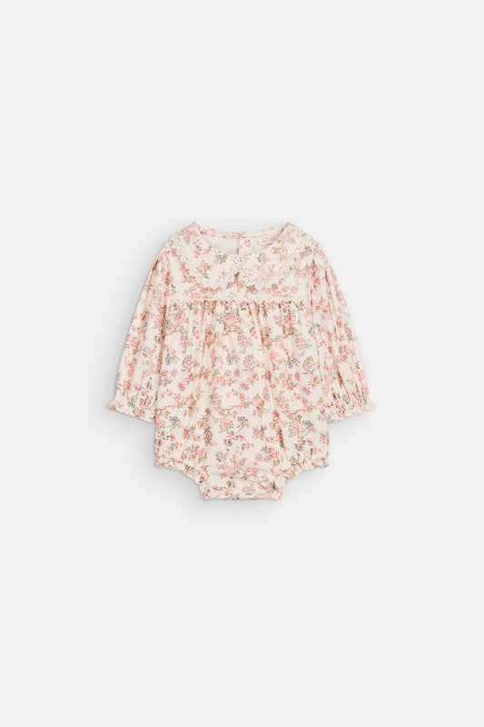 Chouchou Baby Romper in Cream Carnation Vale