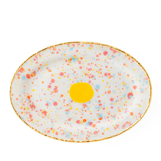 Confetti Oval Rim Platter