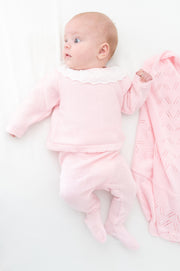 Knit Baby Sweater & Stockings Set