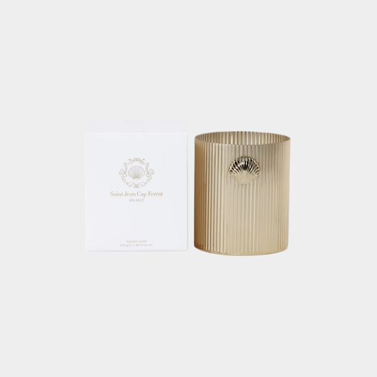 Cap Ferrat Gold Fan Shell Candle