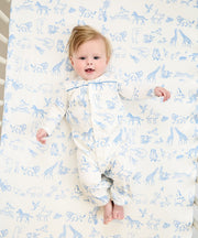 Crib Sheet, Blue Animal Parade