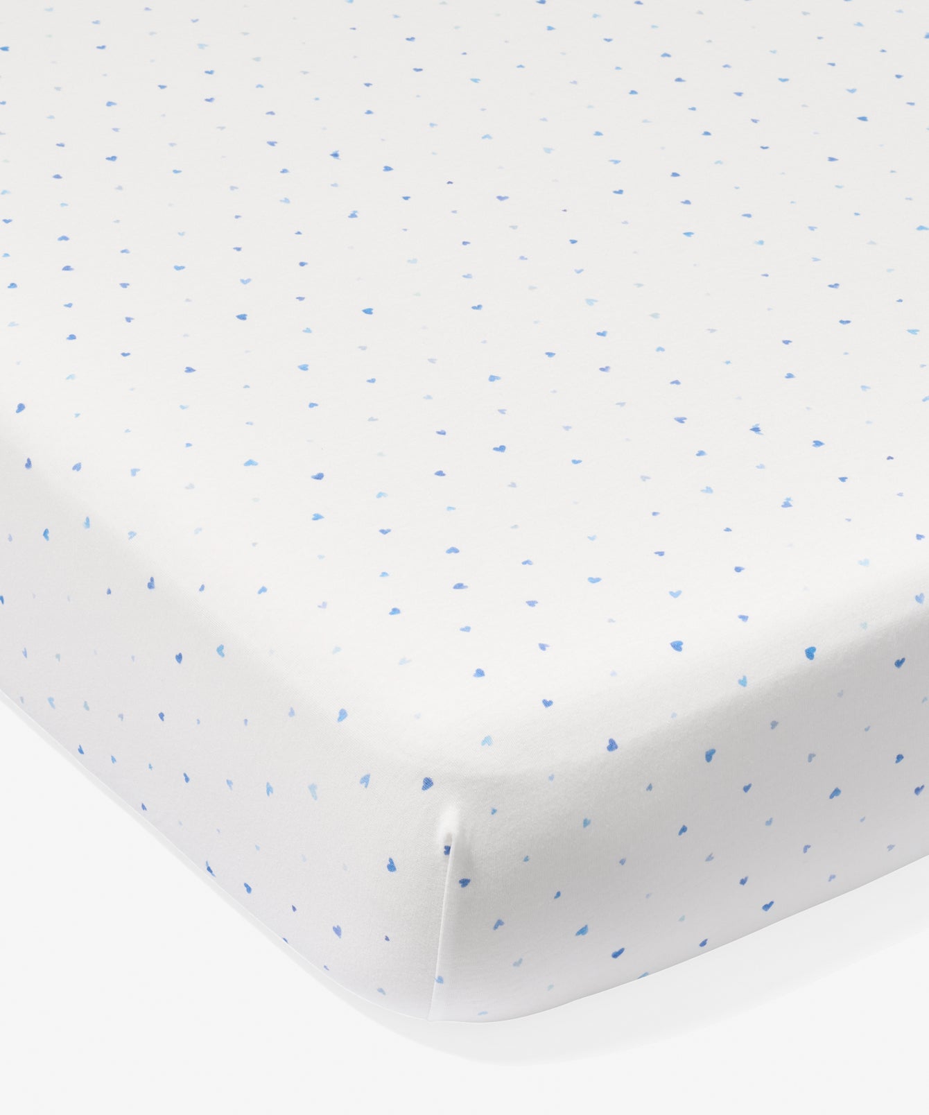 Crib Sheet, Blue Hearts