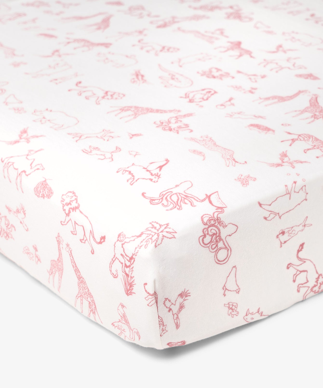 Crib Sheet, Rose Animal Parade