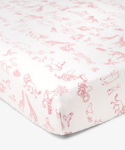 Crib Sheet, Rose Animal Parade