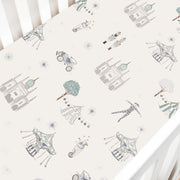 Adventures in Wonderland Crib Sheet - Aqua