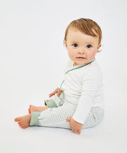 Crossbody One-piece, Seafoam Piping