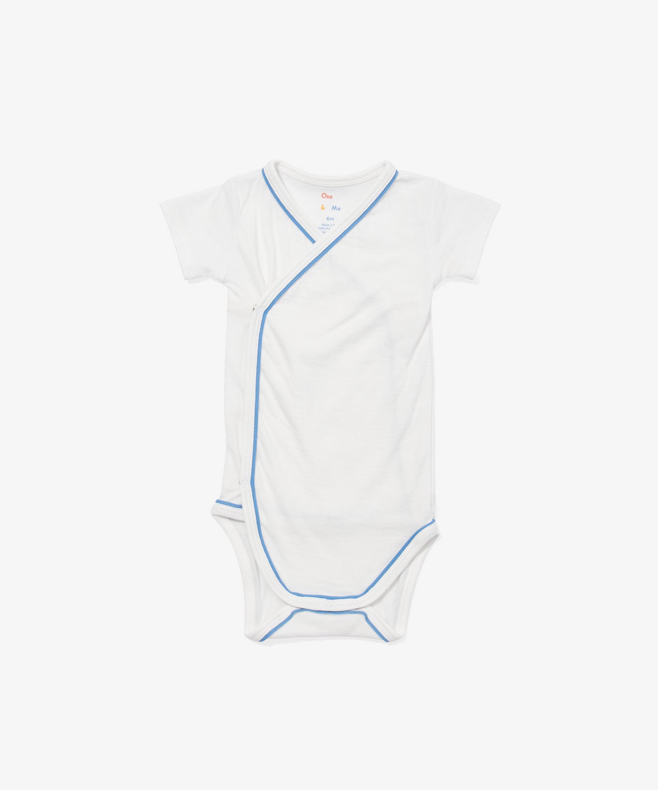 Crossbody Short Sleeve One-piece, Blue Piping