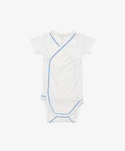 Crossbody Short Sleeve One-piece, Blue Piping