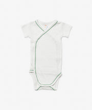 Crossbody Short Sleeve One-piece, Seafoam Piping