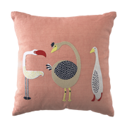 Hand Embroidered Birds Pillow Cover 20" x 20"