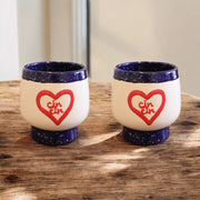 Hand-painted “cin cin" Cups/Collection of Two