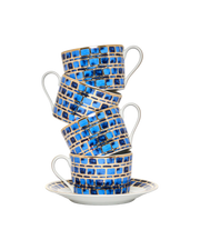 Tea Cup and Saucer Jade Blue (set of 4)