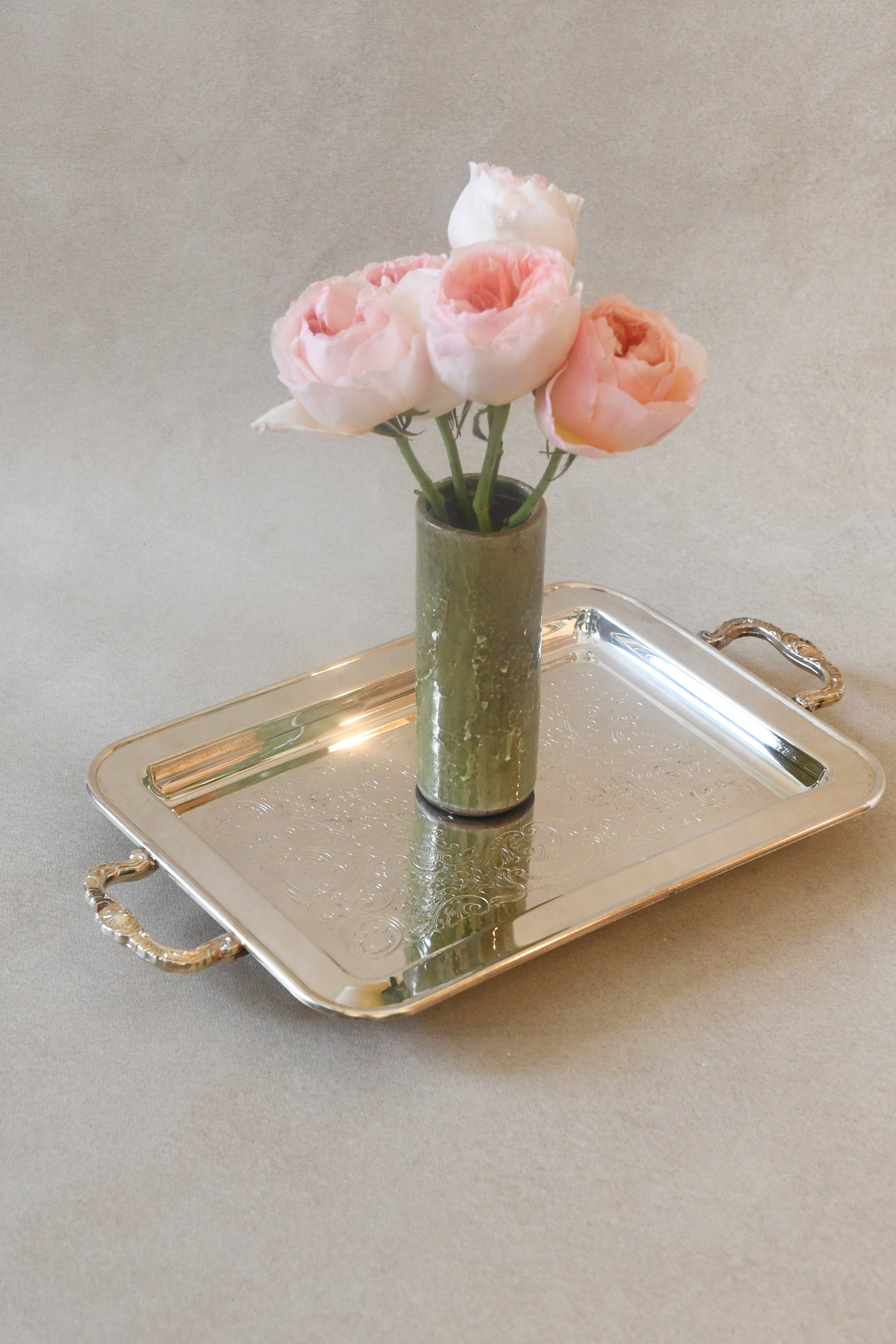 Vintage Silver plated Tray with Dual Handle