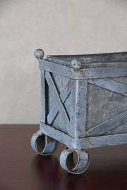 Vintage English Galvanized Steel Planter