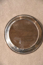 Sterling Silver and Wood Wine Bottle Coaster