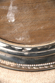 Sterling Silver and Wood Wine Bottle Coaster
