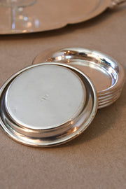 Vintage Christofle Silver Cocktail Coasters - Set of 6