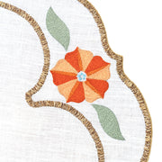 Hand Embroidered Heirloom Petals Placemats 16" round (Set of 4)