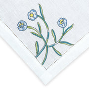 Hand Embroidered Floral Fresco Napkins 18" x 18" (Set of 4)
