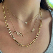 Double Diamond Script Name Necklace