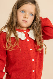 Dora Cardigan in Poppy Red Glitter