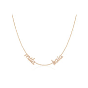 Double Diamond Script Name Necklace