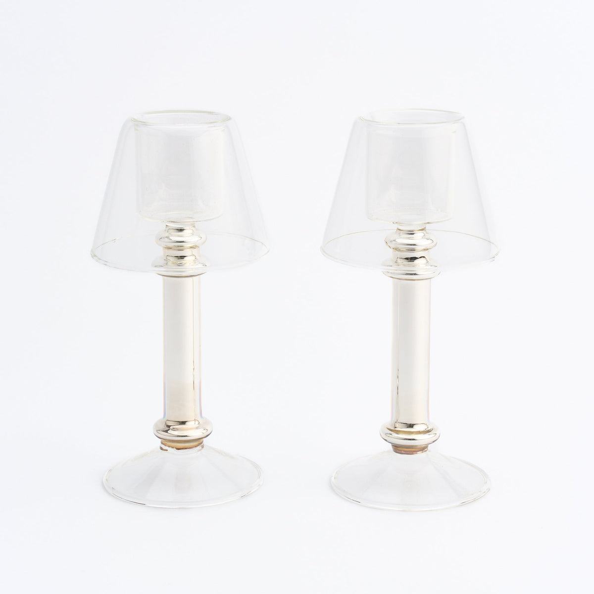 Silver Tea Light Lamps (set of 2)