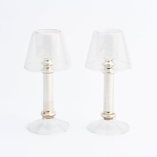 Silver Tea Light Lamps (set of 2)