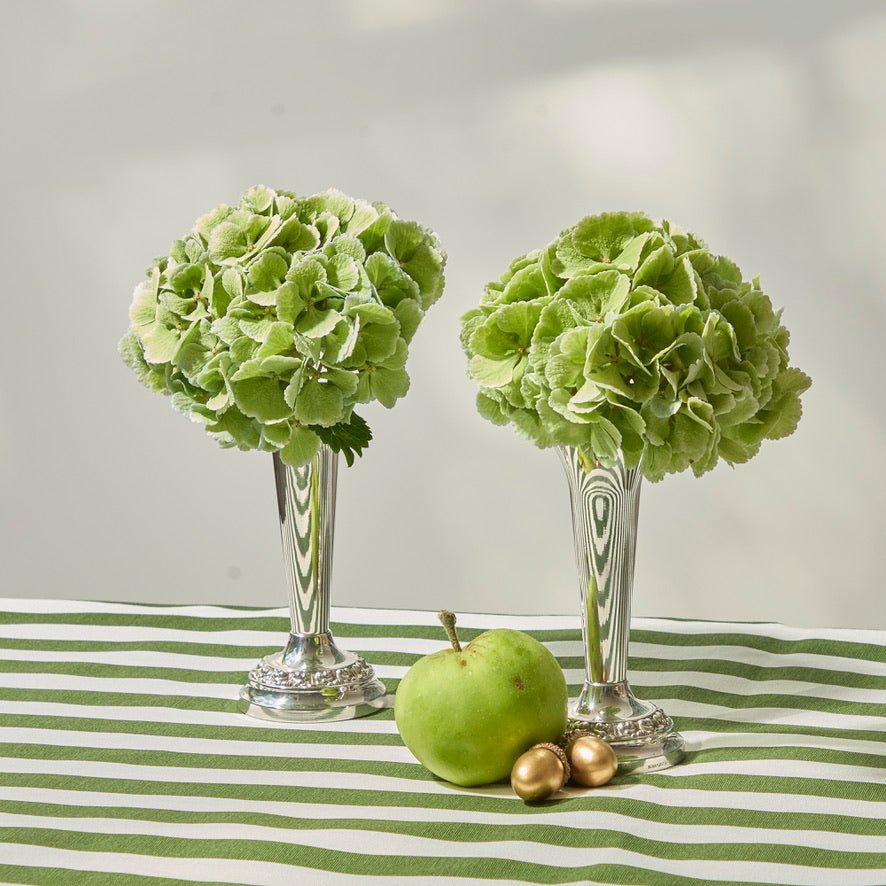 Pair of silver-plate bud vases