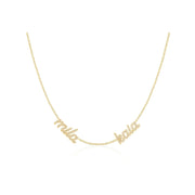 Double Diamond Script Name Necklace