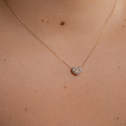 Pave Heart Pebble Pendant