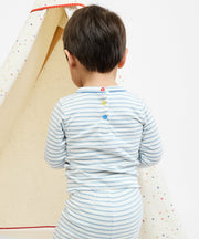 Edward One-piece, Dusty Blue Mini Stripe