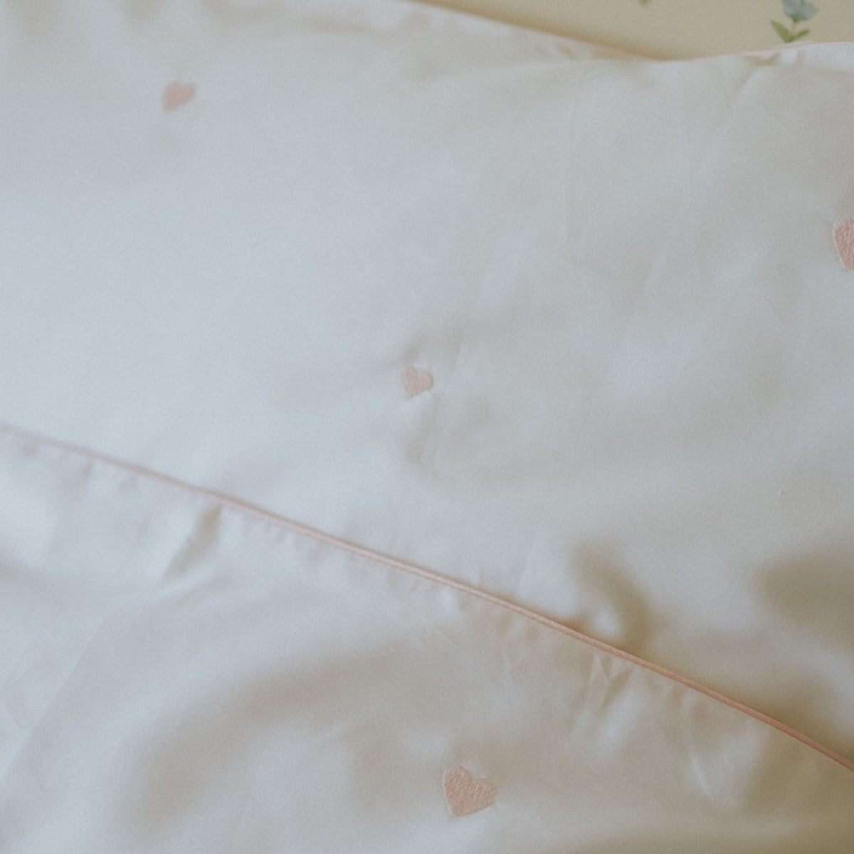 Embroidered Hearts Baby Duvet - Pink