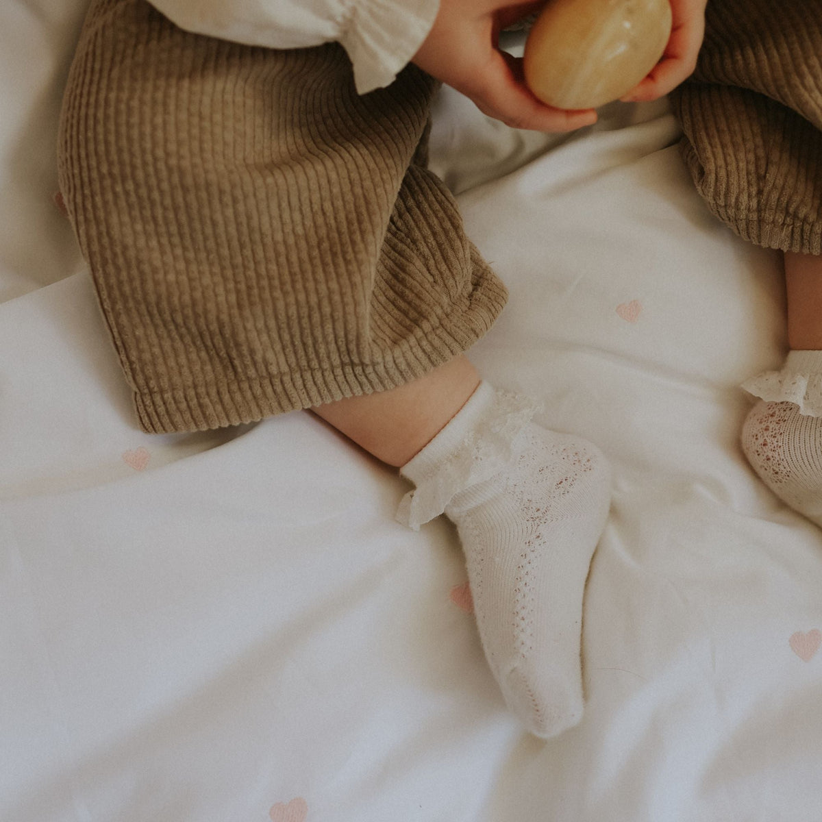 Embroidered Hearts Baby Duvet - Pink