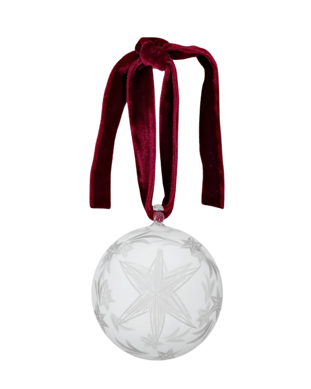 Etched Star Glass Christmas Bauble by Issy Granger