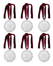 Box of Six Etched Star Christmas Baubles by Issy Granger