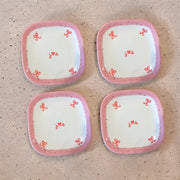 Hand-painted Custom Bow Initial Tiny Plates/Set of Four