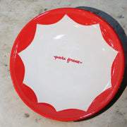 "pasta forever" Hand-painted Hunter Green Pasta Bowl
