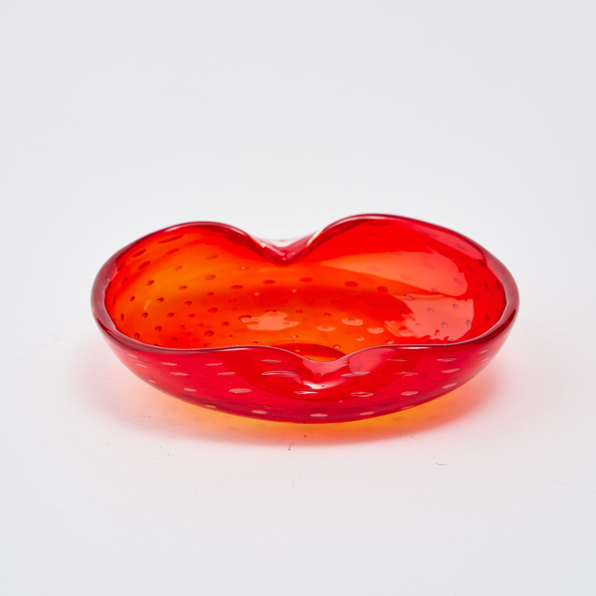 Red Wavy Murano Bowl