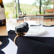 Black Tourmaline Napkin Rings (Set of 2)