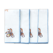 Hand Embroidered Floral Fresco Napkins 18" x 18" (Set of 4)