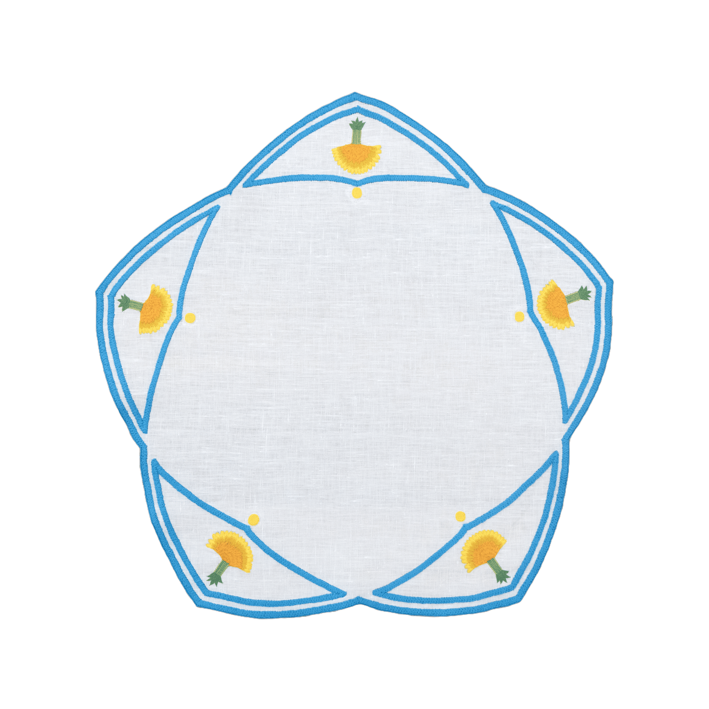 Hand Embroidered Heirloom Petals Placemats 16" round (Set of 4)