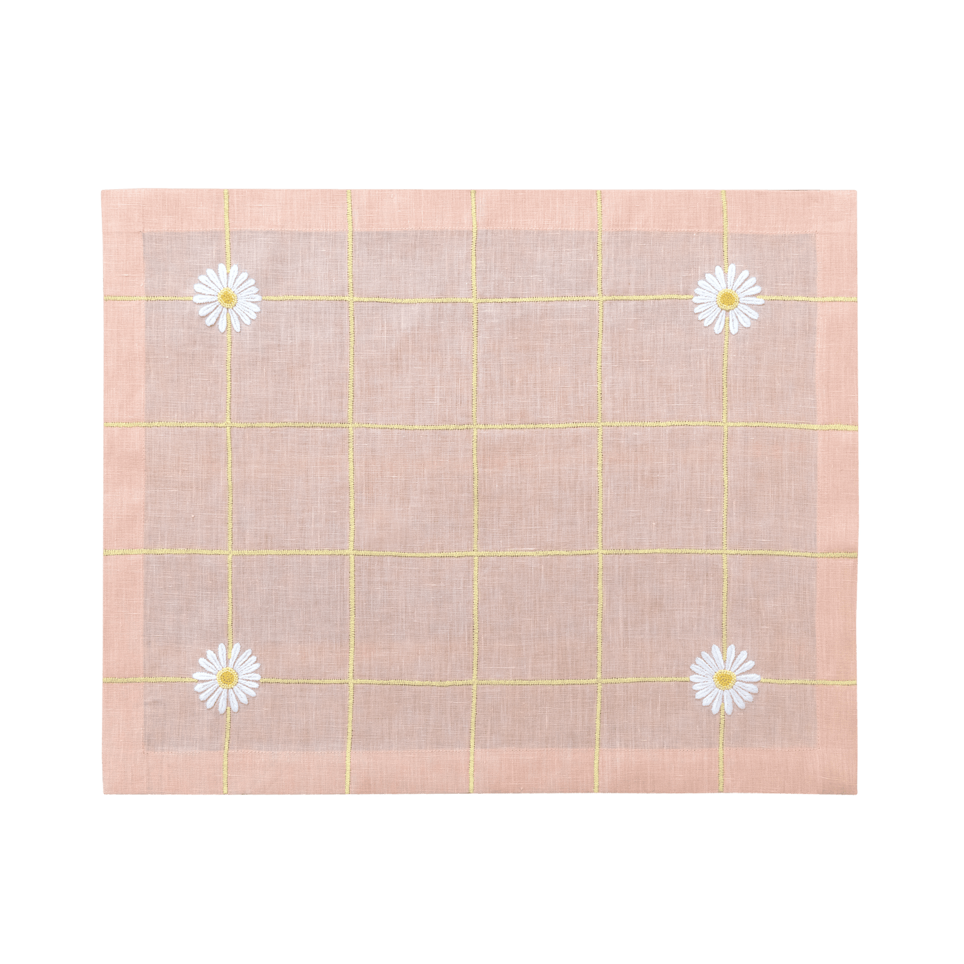 Hand Embroidered Trellis Placemats 14" '18" (Set of 4)