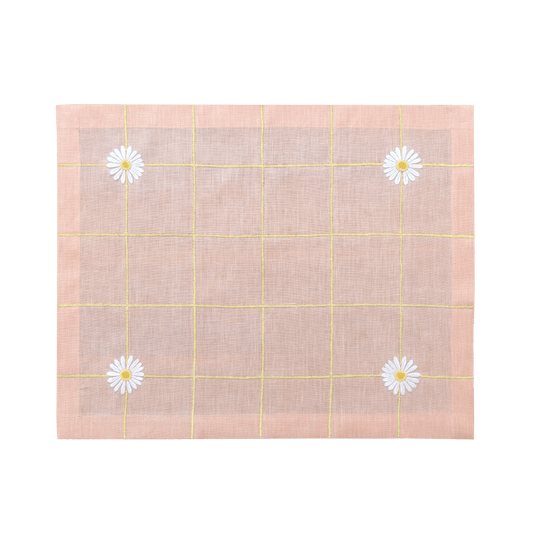 Hand Embroidered Trellis Placemats 14" '18" (Set of 4)