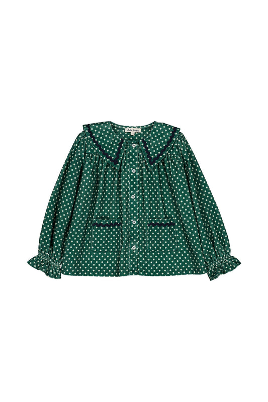 Flo Blouse in Mint Dots