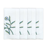 Hand Embroidered Floral Fresco Napkins 18" x 18" (Set of 4)