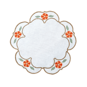 Hand Embroidered Heirloom Petals Placemats 16" round (Set of 4)
