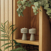 Classic set of Shabbat Candle Holders and a designed concrete tray - Timeless Glow Series